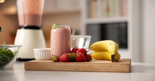 Healthy nutrition shake preparation